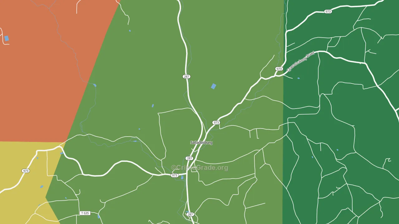 Salladasburg, PA Map of Vandalism Rates