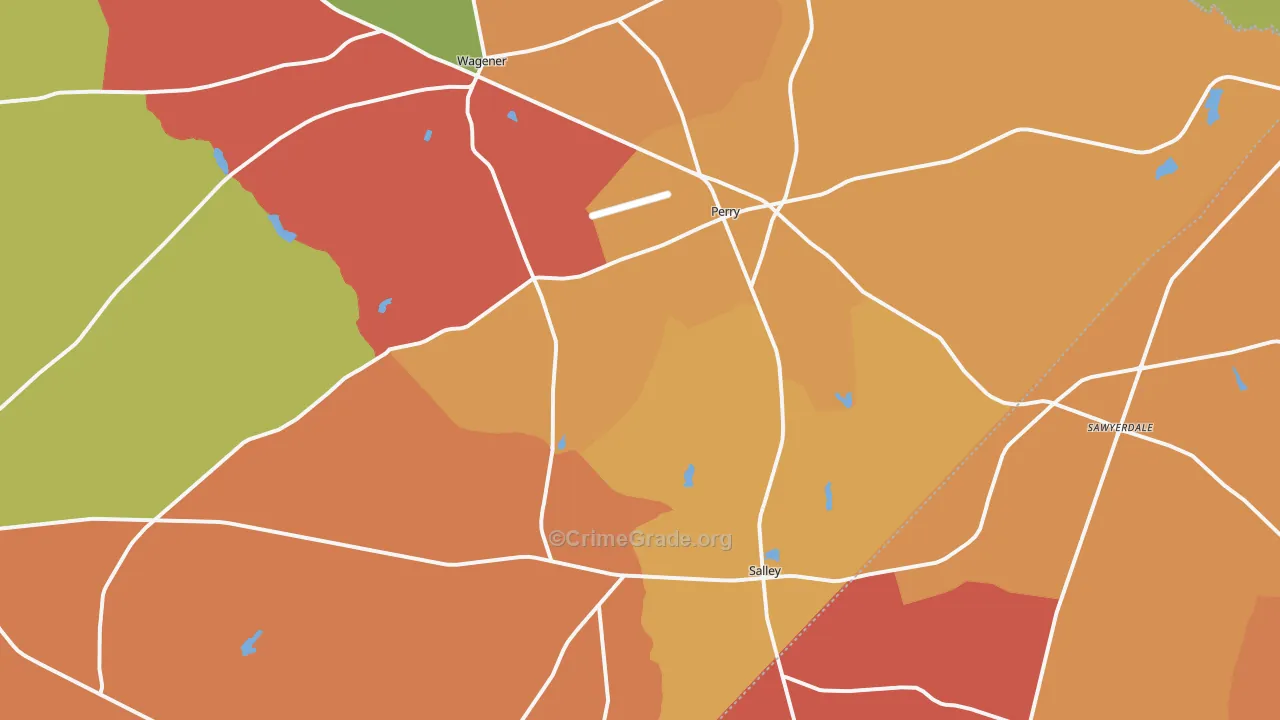 Salley, SC Map of Vandalism Rates