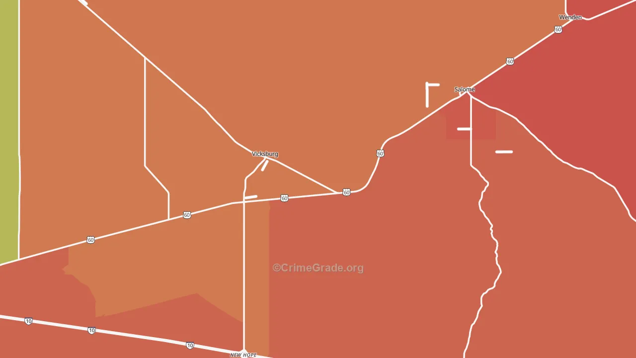 Salome, AZ Map of Vandalism Rates