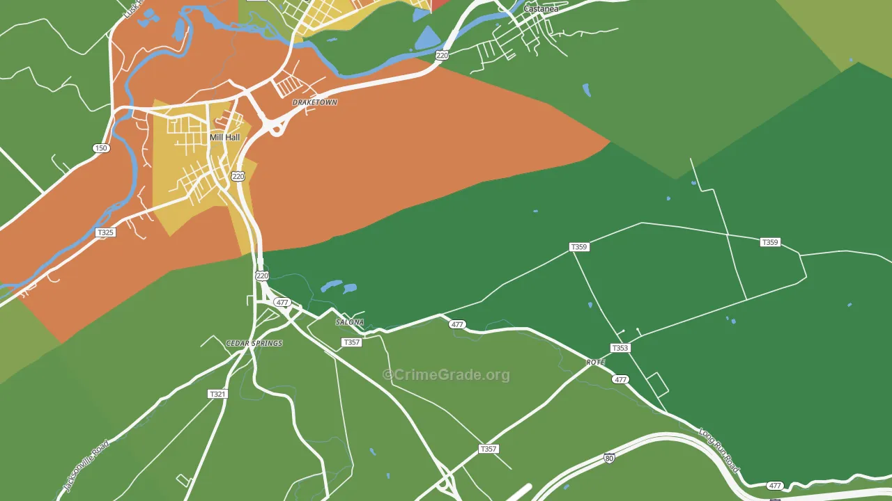 Salona, PA Map of Vandalism Rates