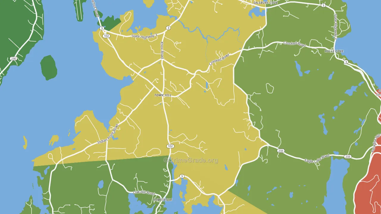 Salsbury Cove, ME Map of Vandalism Rates