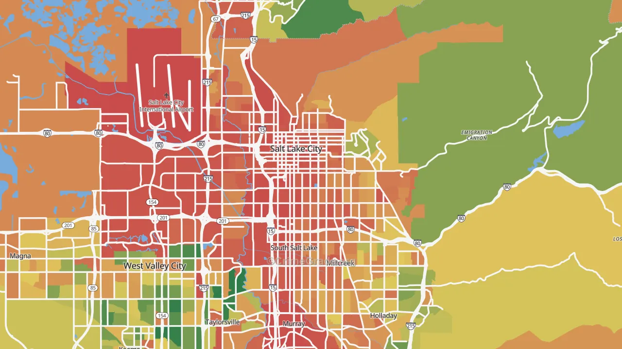 Salt Lake City, UT Map of Vandalism Rates
