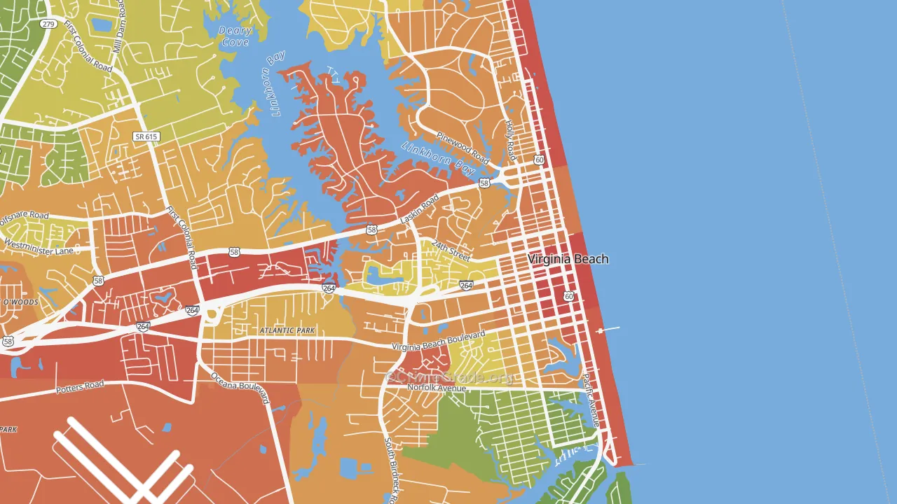 Salt Meadow Bay, Virginia Beach, VA Map of Vandalism Rates