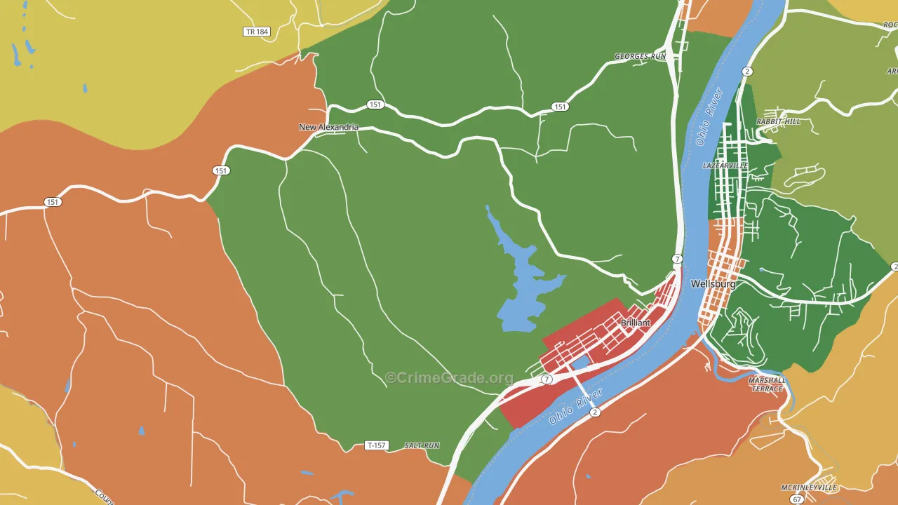 Salt Run, OH Map of Vandalism Rates