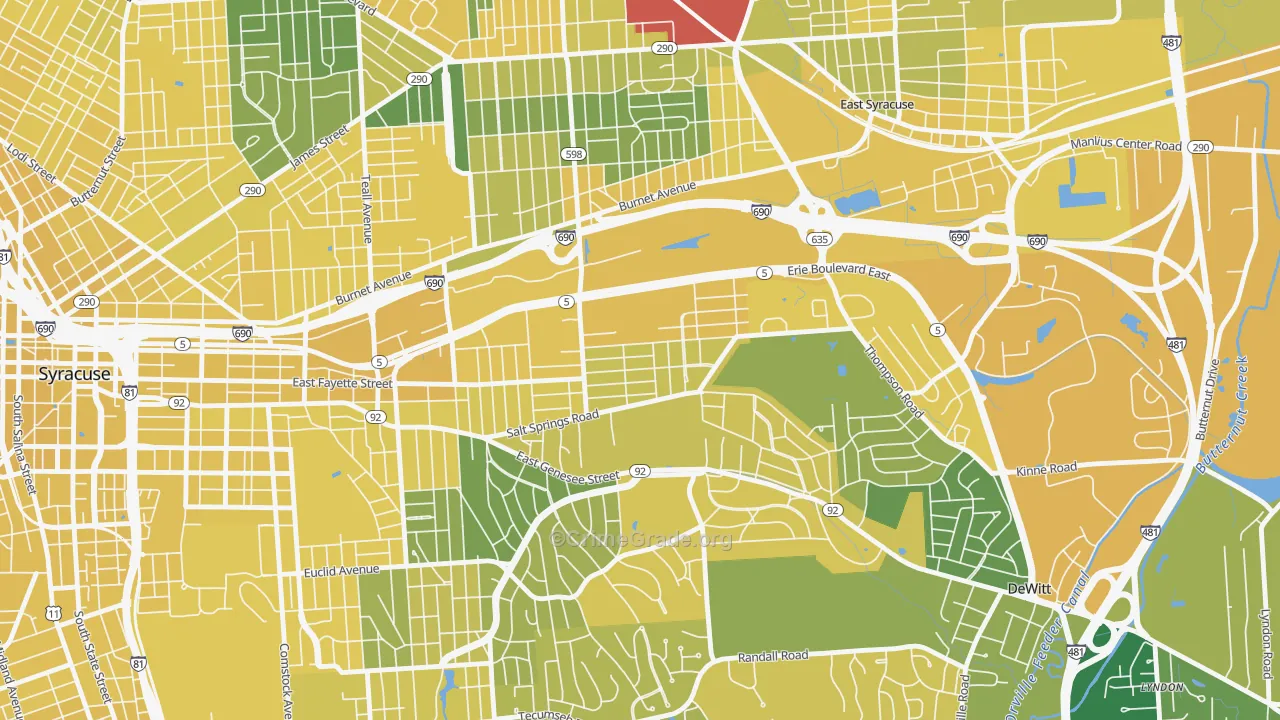 Salt Springs, Syracuse, NY Map of Vandalism Rates
