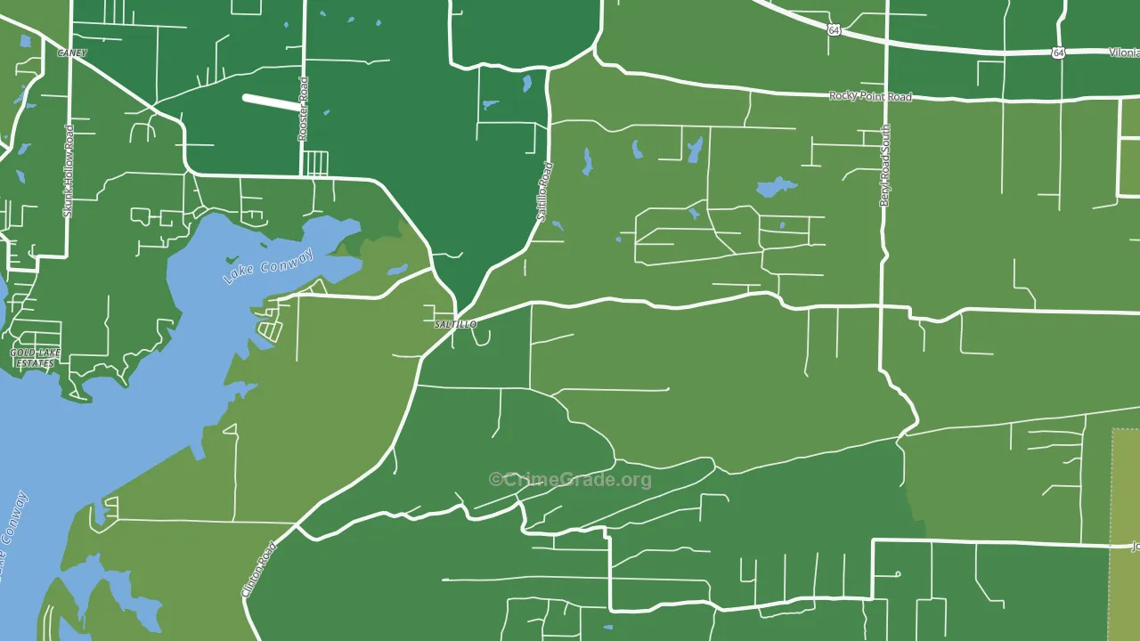 Saltillo, AR Map of Vandalism Rates