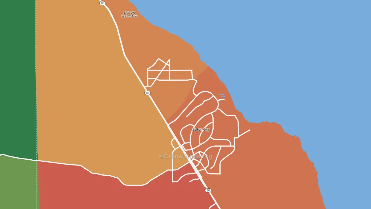 Salton City, CA Map of Vandalism Rates
