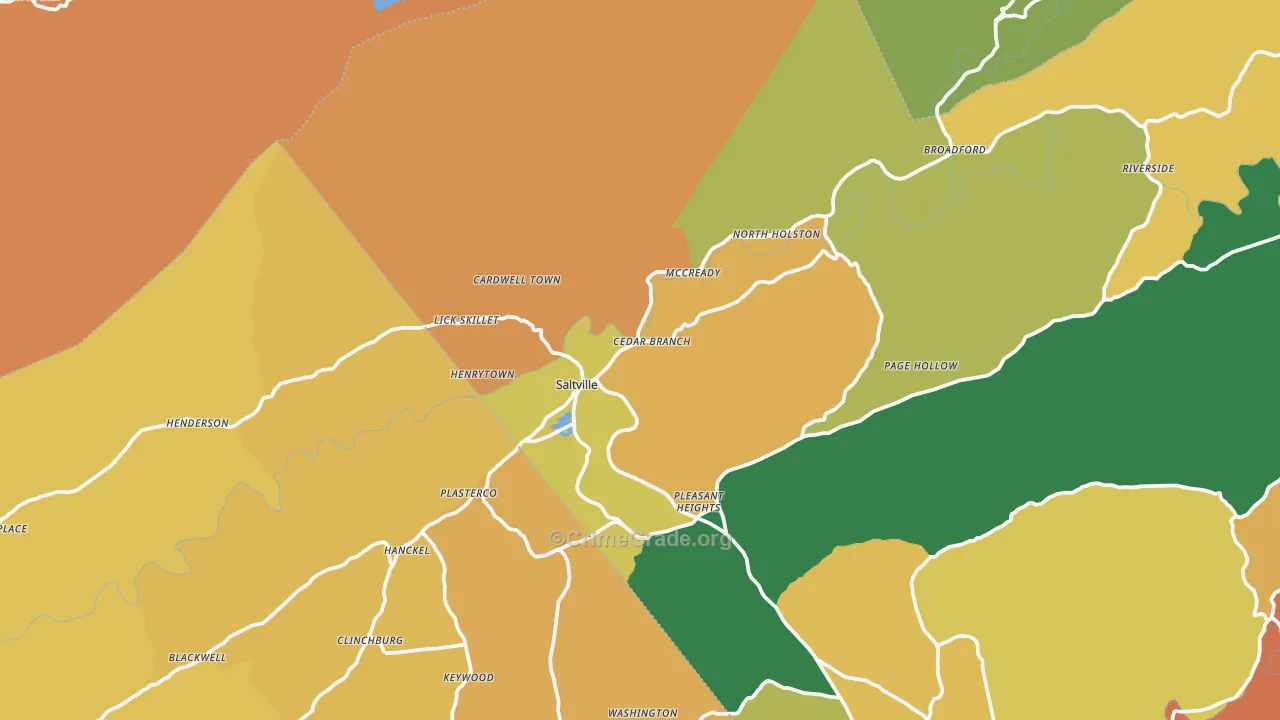 Saltville, VA Map of Vandalism Rates