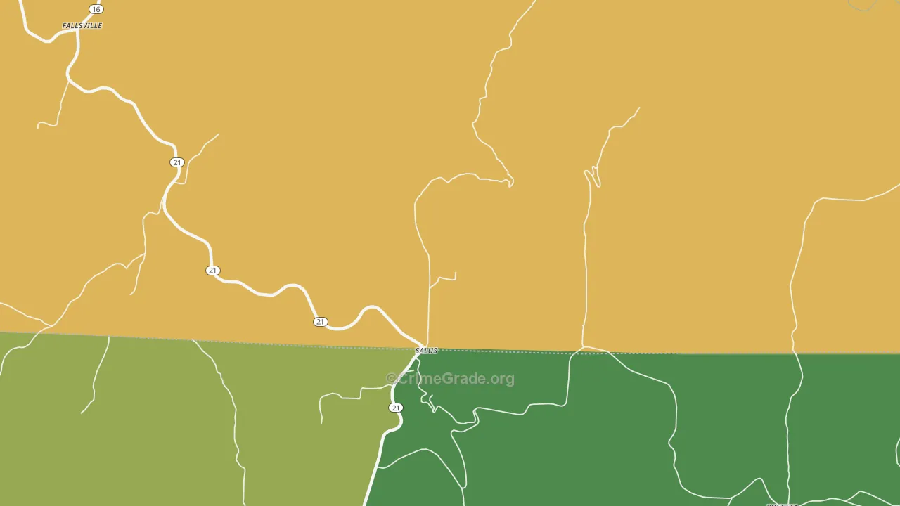 Salus, AR Map of Vandalism Rates