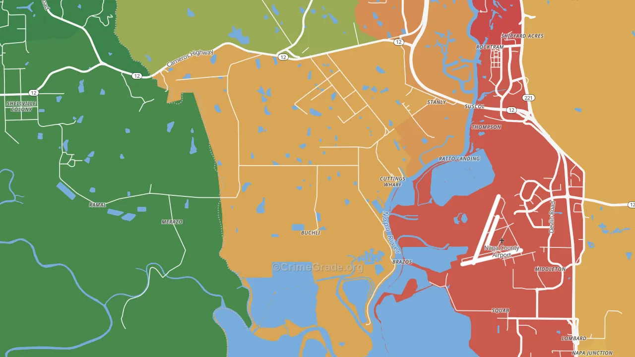 Salvador, CA Map of Vandalism Rates