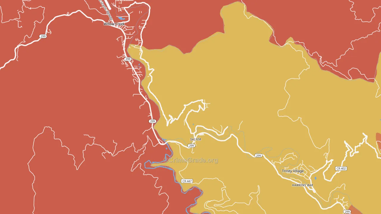 Salyer, CA Map of Vandalism Rates