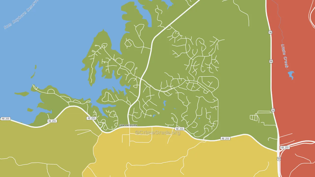 Sam Rayburn, TX Map of Vandalism Rates