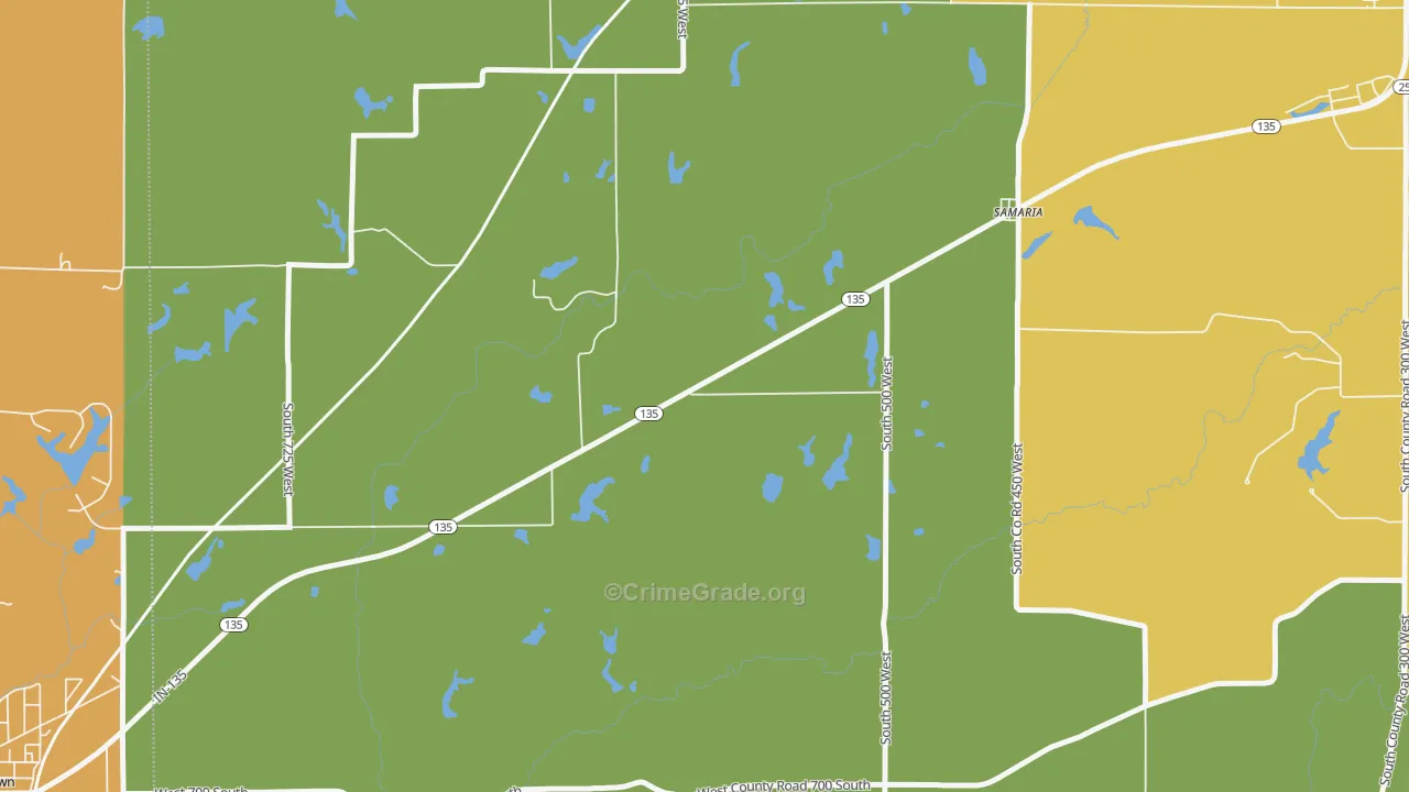 Samaria, IN Map of Vandalism Rates