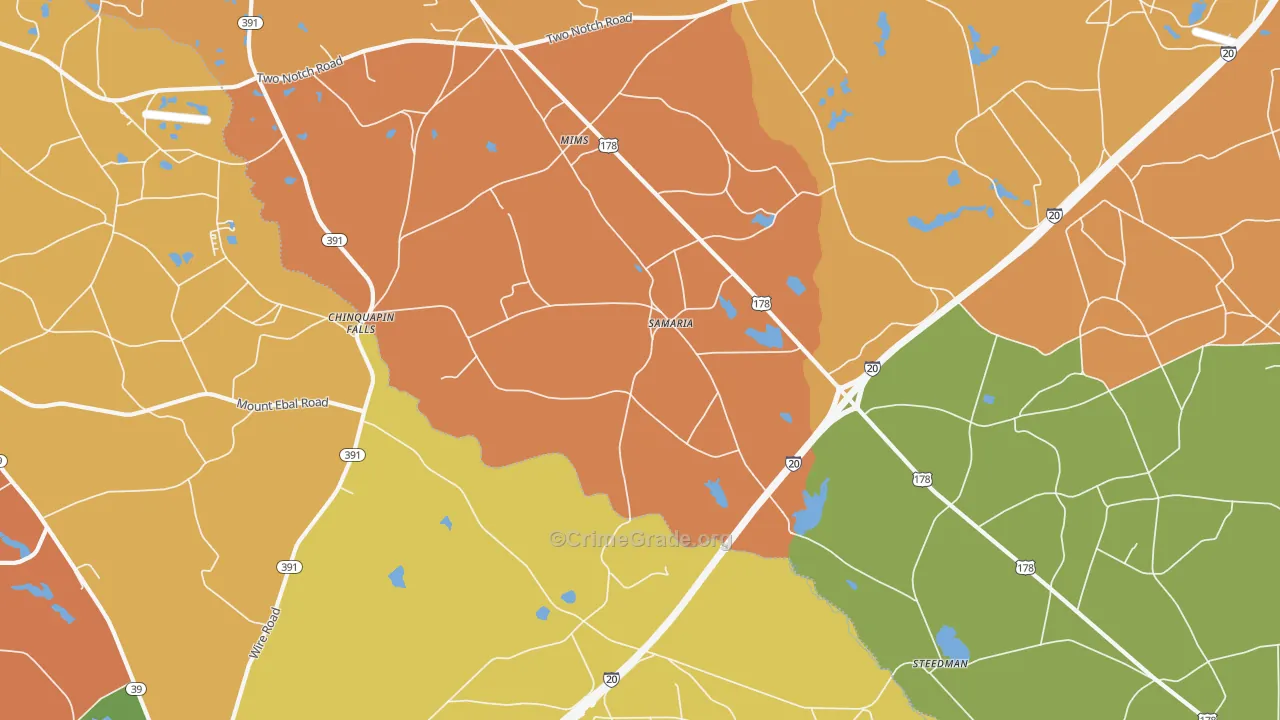 Samaria, SC Map of Vandalism Rates