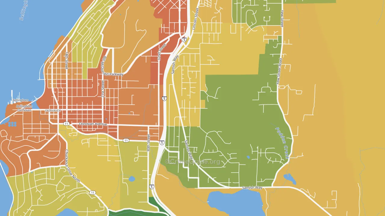 Samish Hill, Bellingham, WA Map of Vandalism Rates