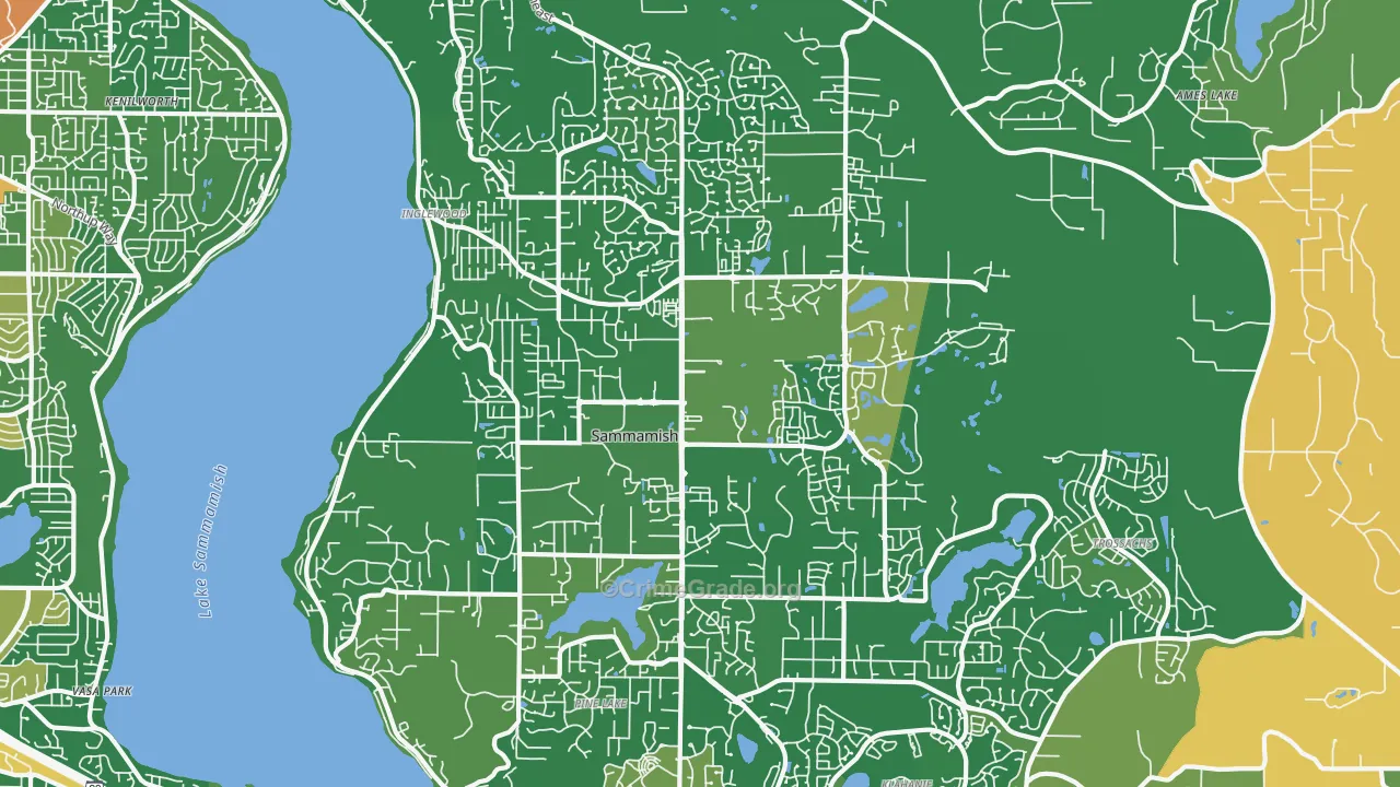 Sammamish, WA Map of Vandalism Rates