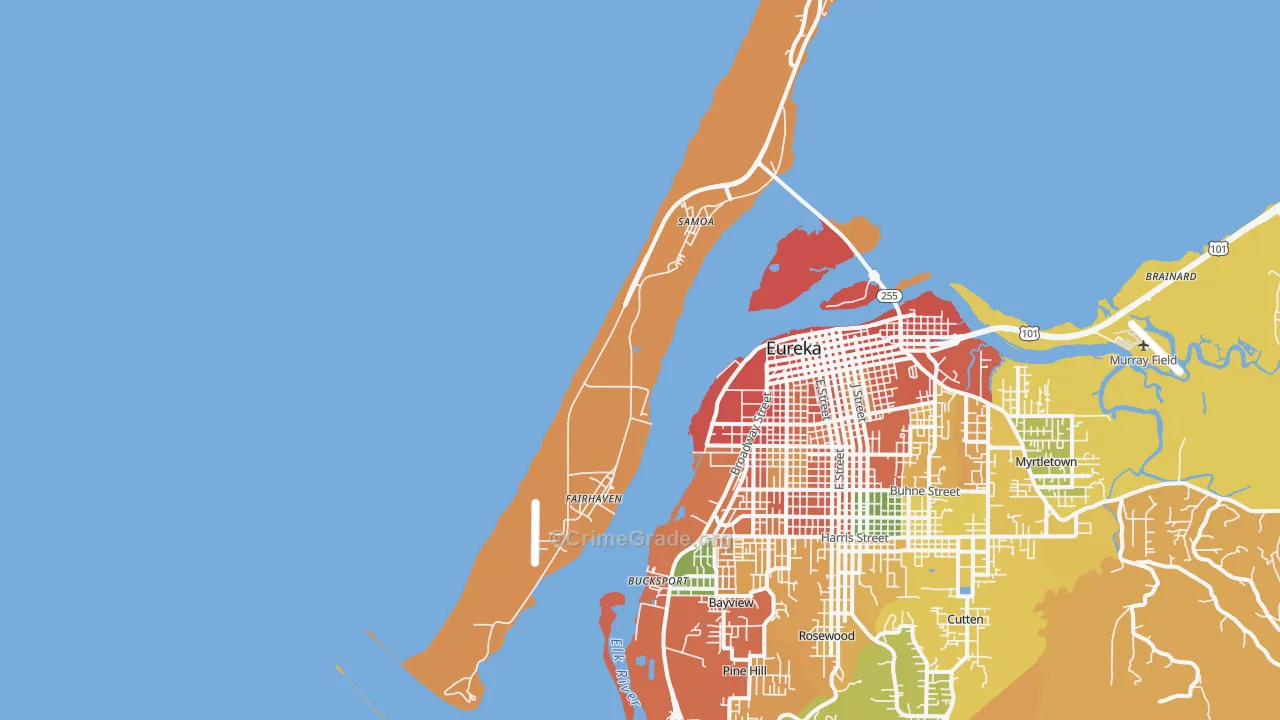 Samoa, CA Map of Vandalism Rates