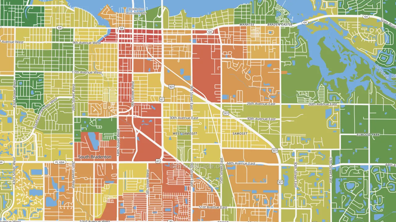 Samoset, Bradenton, FL Map of Vandalism Rates