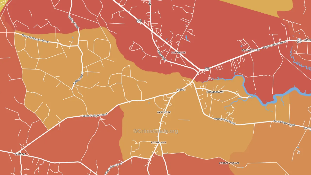 Sampit, SC Map of Vandalism Rates