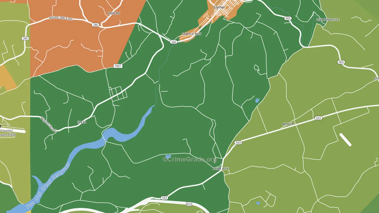 Sample Run, PA Map of Vandalism Rates