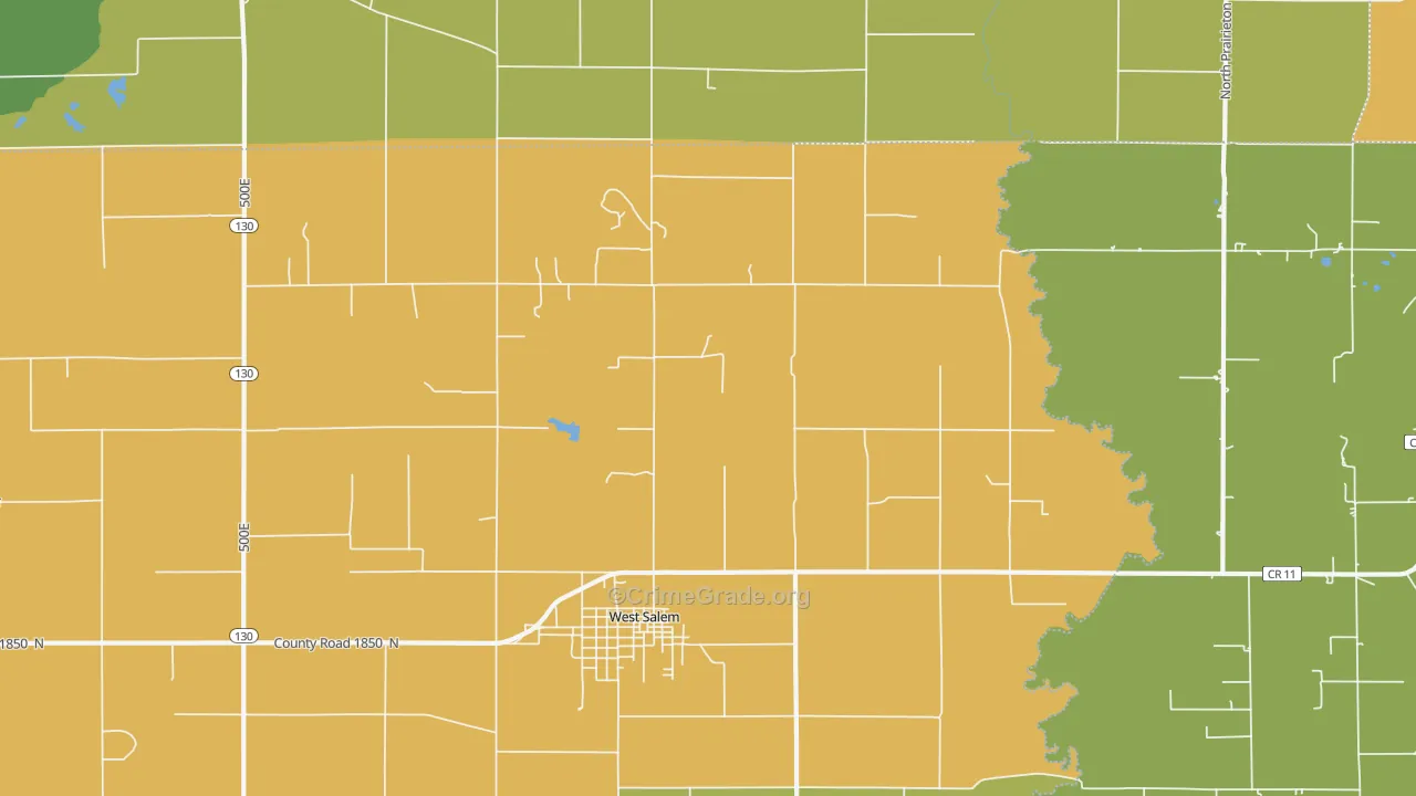 Samsville, IL Map of Vandalism Rates