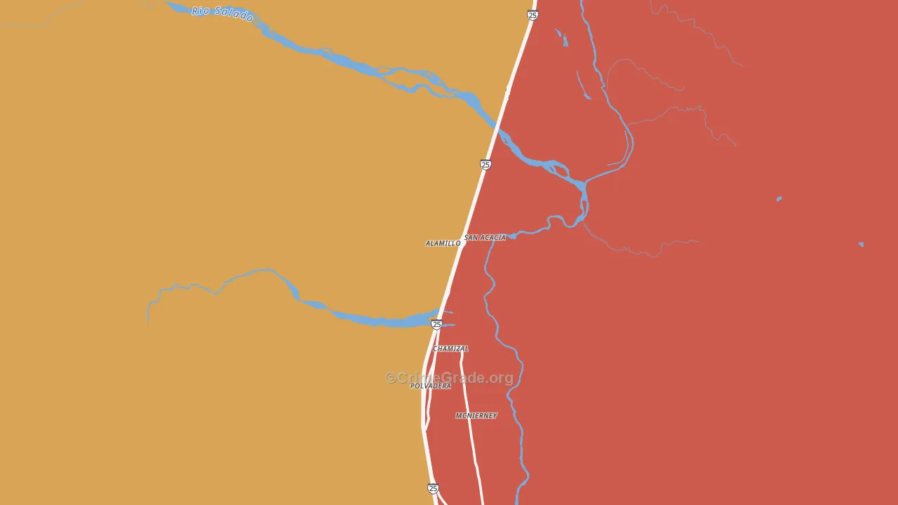 San Acacia, NM Map of Vandalism Rates