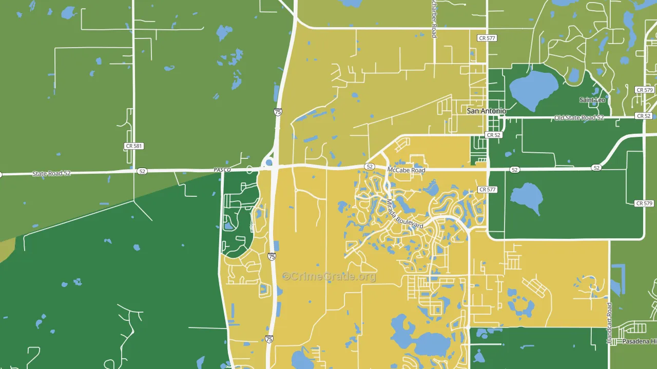 San Antonio, FL Map of Vandalism Rates