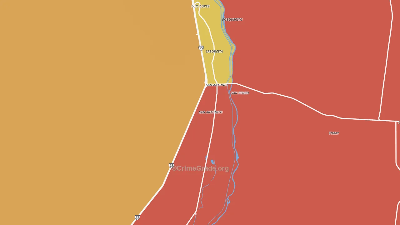 San Antonio, NM Map of Vandalism Rates