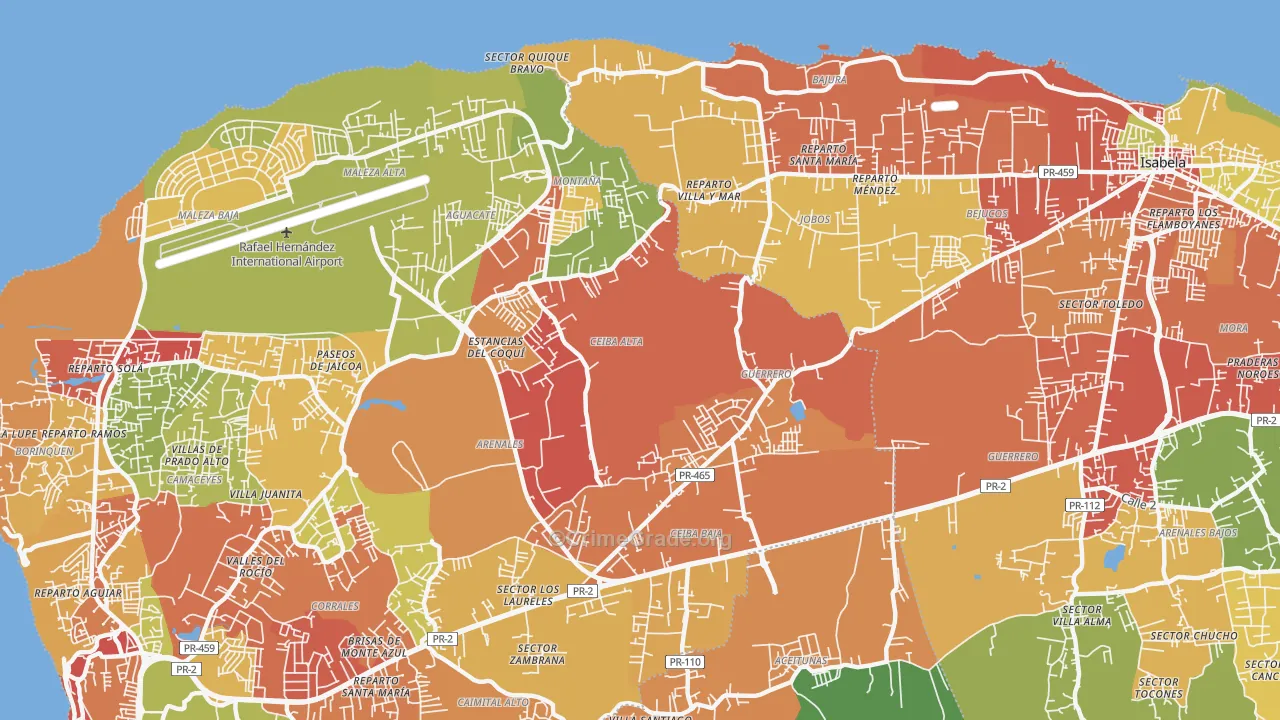 San Antonio, PR Map of Vandalism Rates