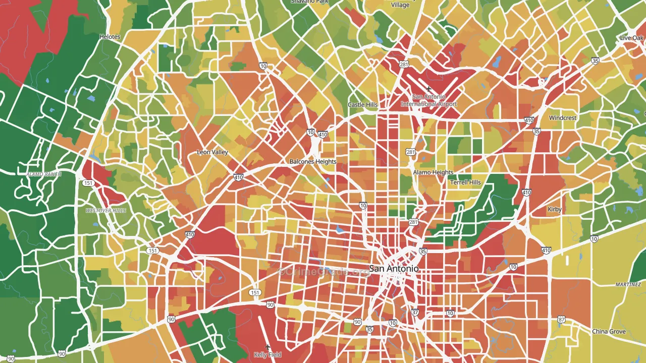 San Antonio, TX Map of Vandalism Rates