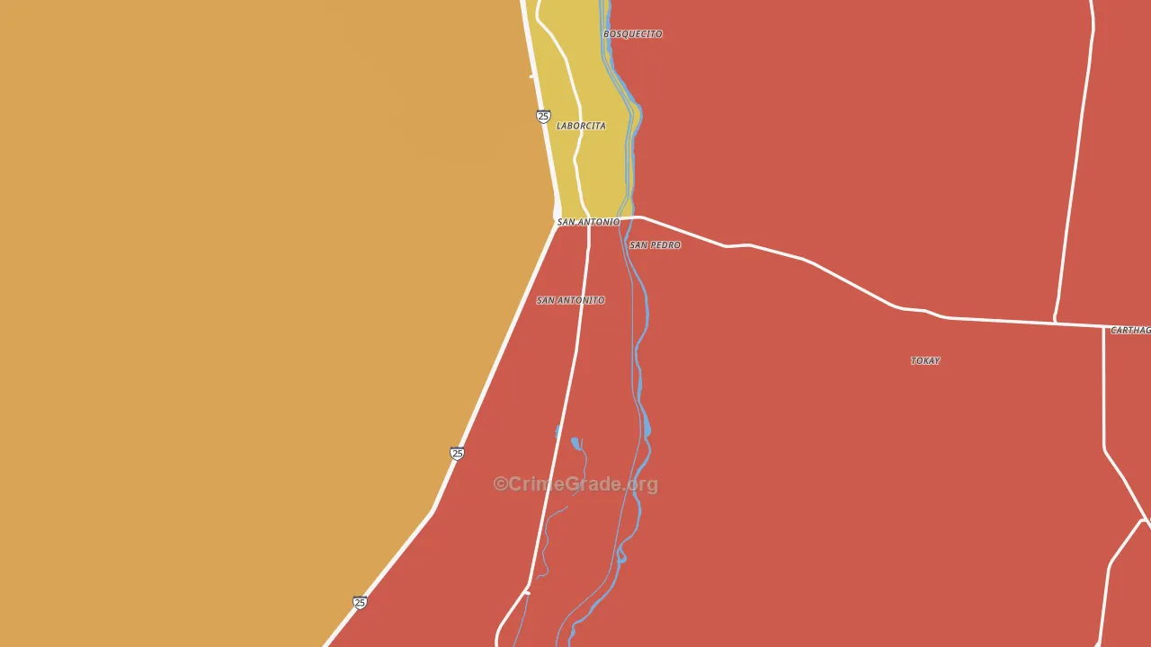 San Antonito, NM Map of Vandalism Rates