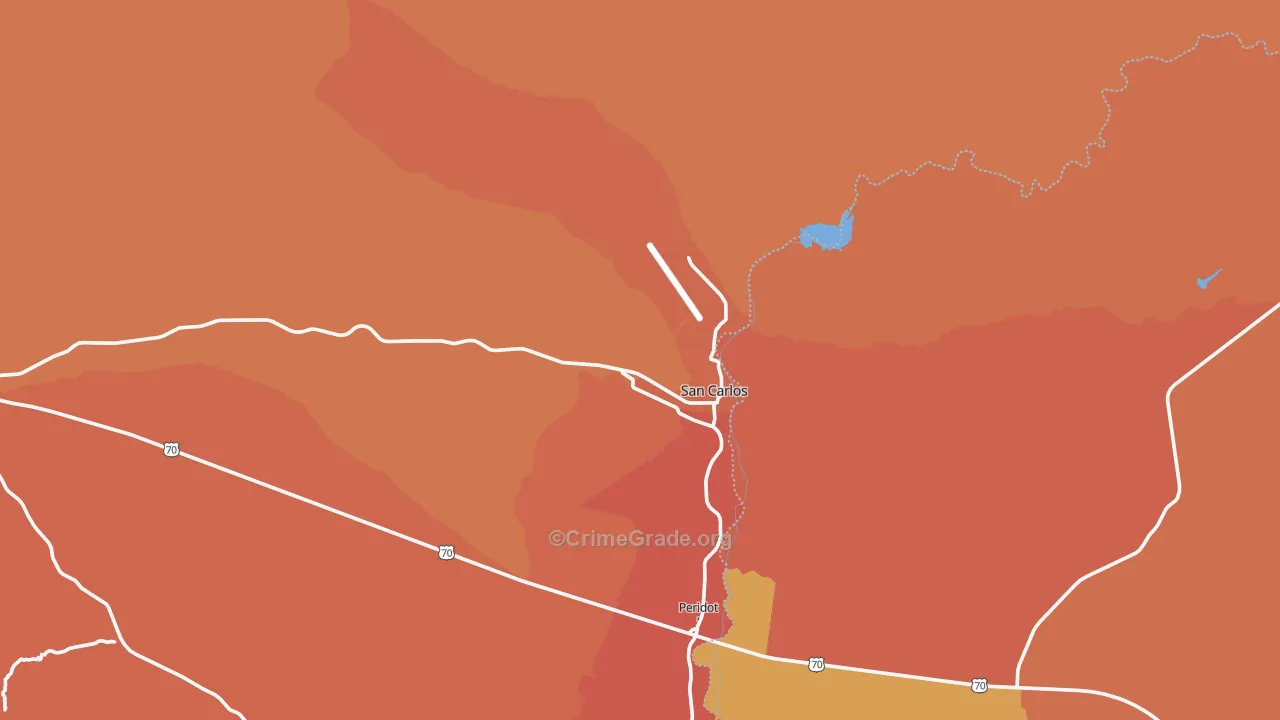 San Carlos, AZ Map of Vandalism Rates