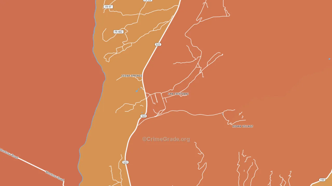 San Cristobal, NM Map of Vandalism Rates