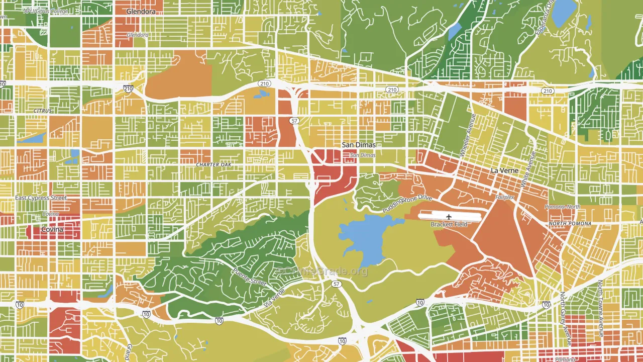 San Dimas, CA Map of Vandalism Rates