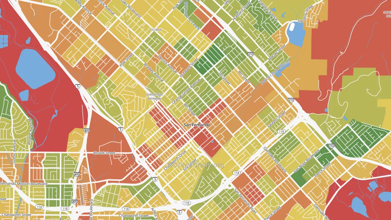 San Fernando, CA Map of Vandalism Rates