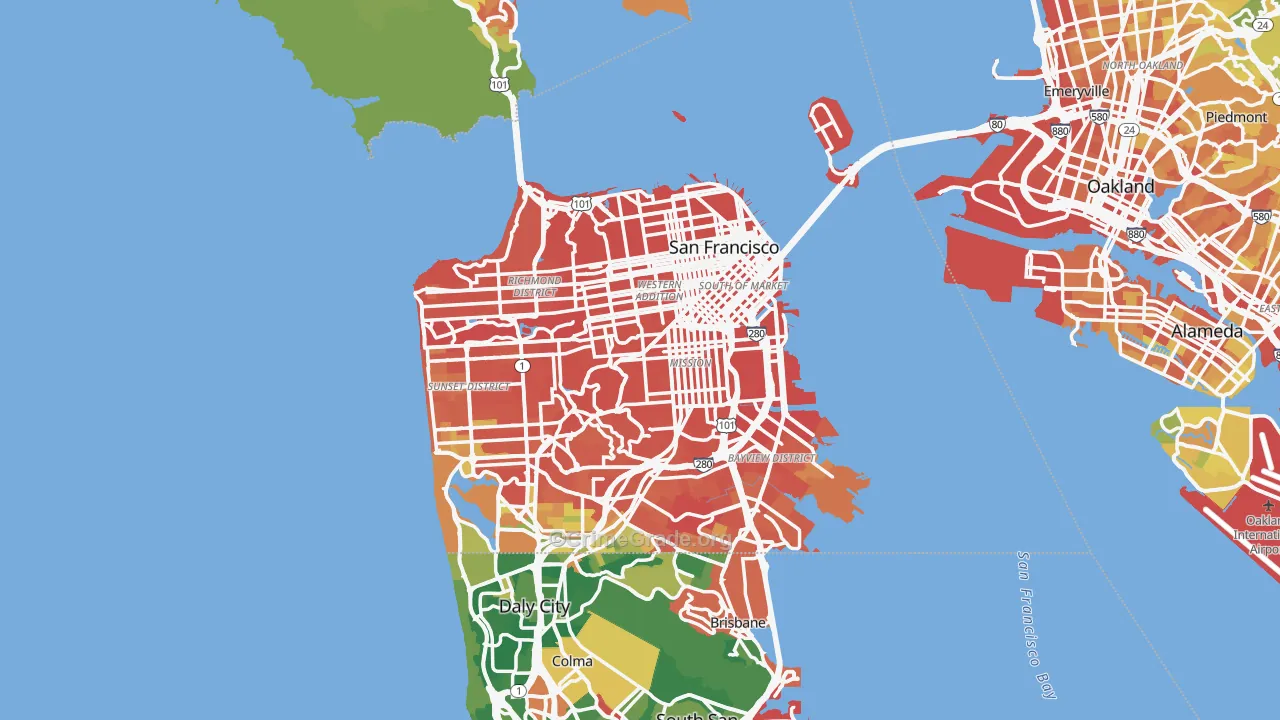 San Francisco, CA Map of Vandalism Rates