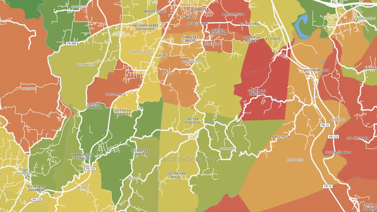 San Francisco, PR Map of Vandalism Rates