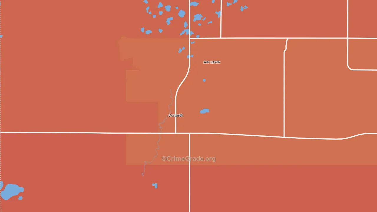 San Haven, ND Map of Vandalism Rates