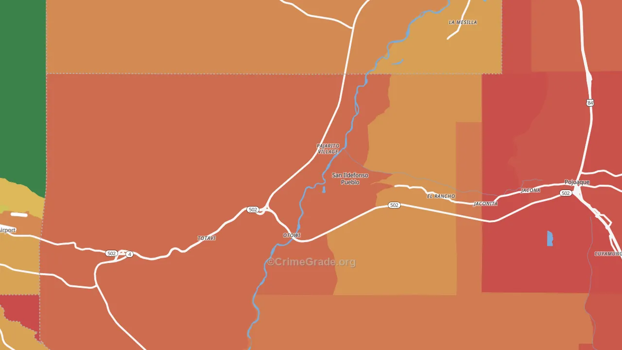 San Ildefonso Pueblo, NM Map of Vandalism Rates