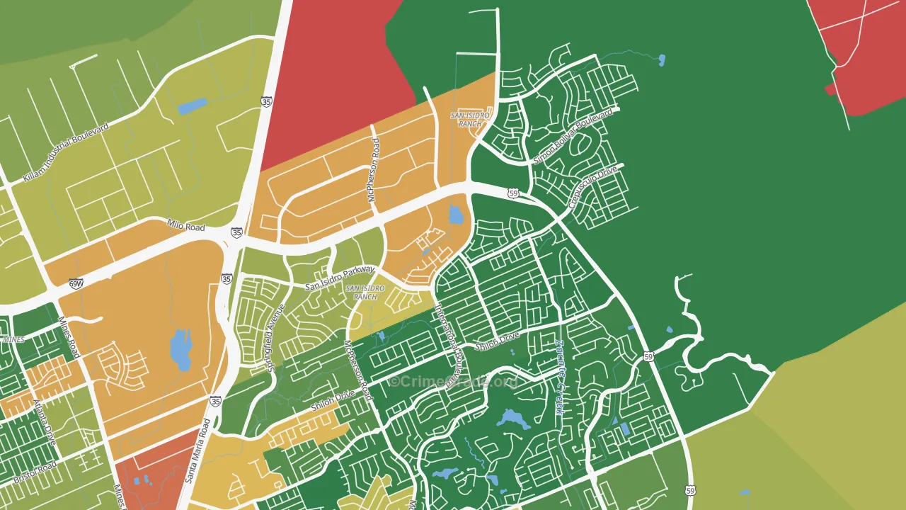 San Isidro, Laredo, TX Map of Vandalism Rates