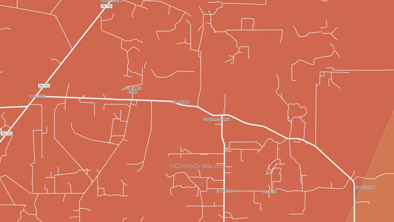 San Isidro, TX Map of Vandalism Rates
