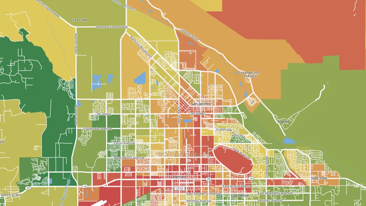San Jacinto, CA Map of Vandalism Rates