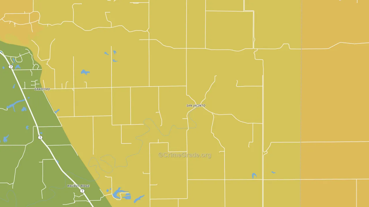 San Jacinto, IN Map of Vandalism Rates
