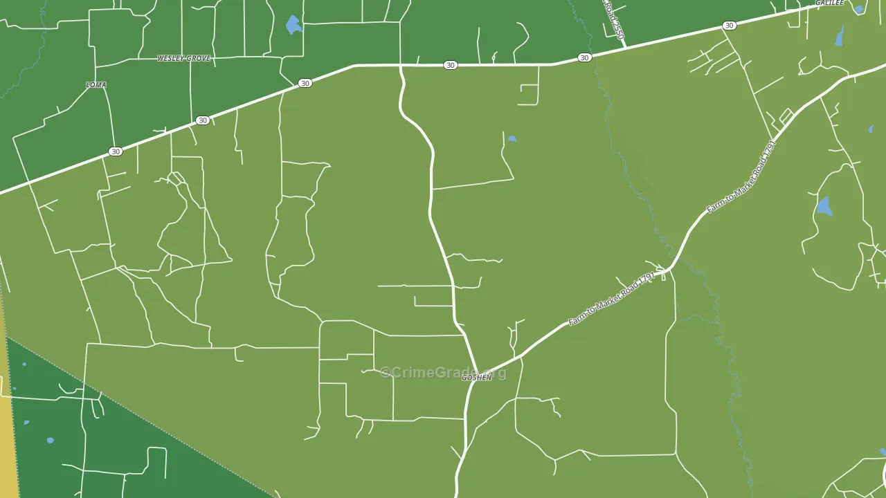 San Jacinto, TX Map of Vandalism Rates