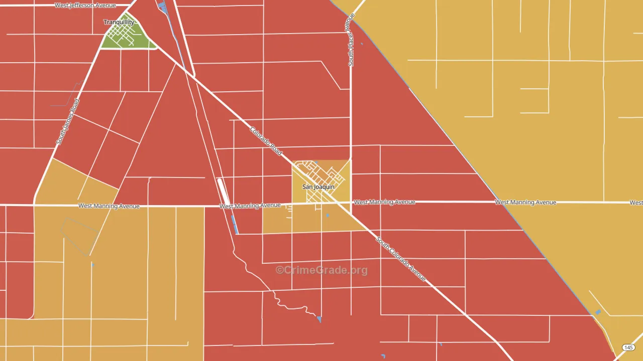 San Joaquin, CA Map of Vandalism Rates