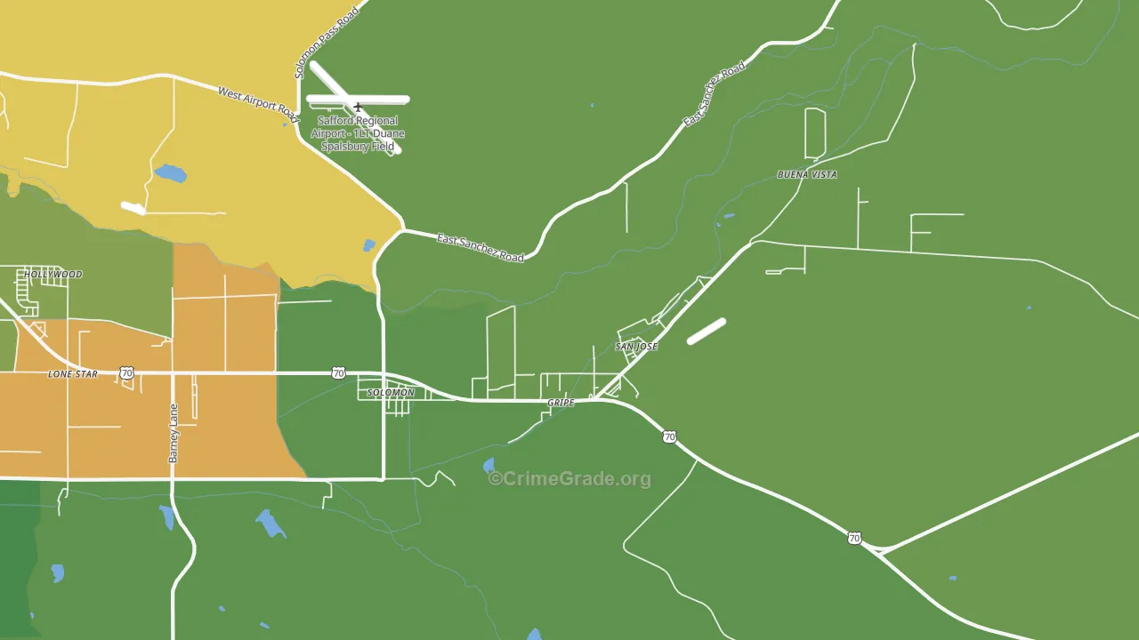 San Jose, AZ Map of Vandalism Rates