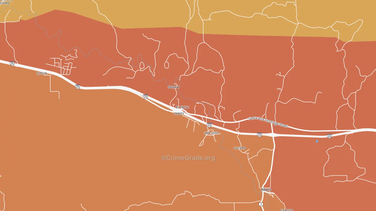 San Jose, NM Map of Vandalism Rates