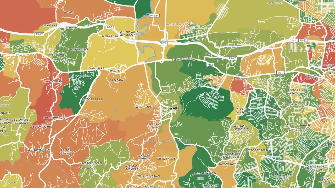 San Jose, PR Map of Vandalism Rates