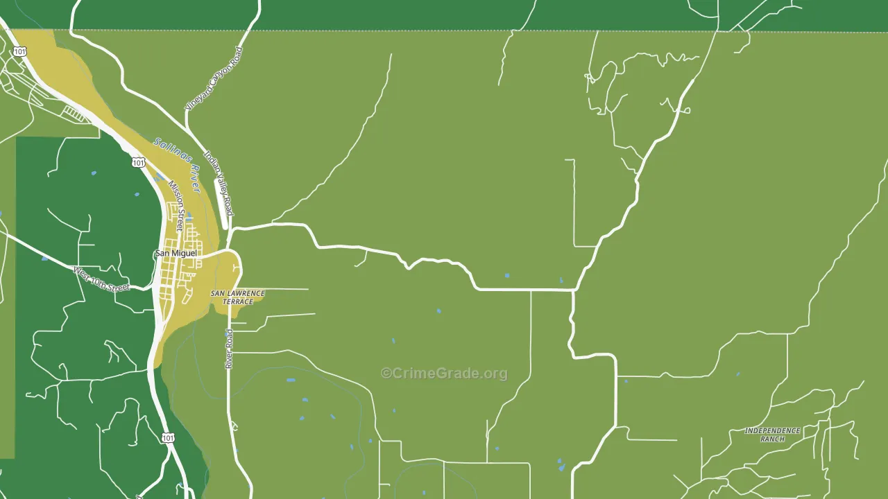 San Lawrence Terrace, CA Map of Vandalism Rates