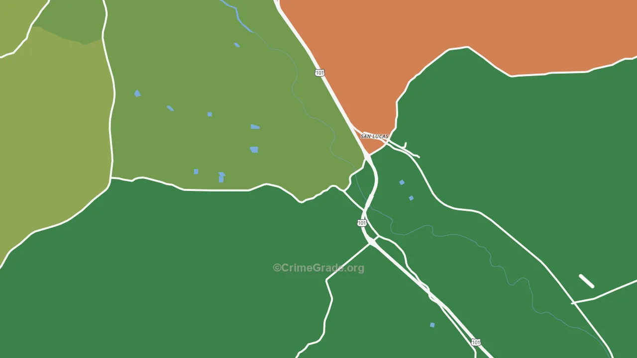 San Lucas, CA Map of Vandalism Rates